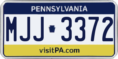 PA license plate MJJ3372