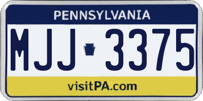 PA license plate MJJ3375