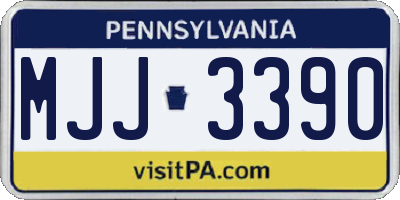 PA license plate MJJ3390