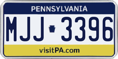 PA license plate MJJ3396