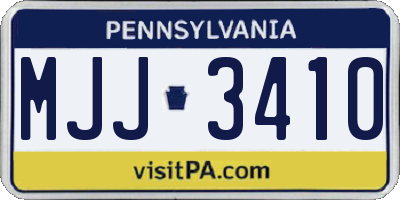 PA license plate MJJ3410