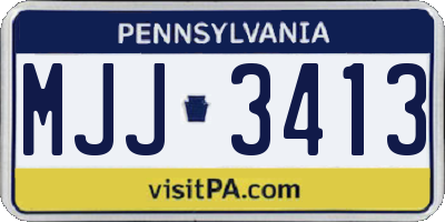 PA license plate MJJ3413