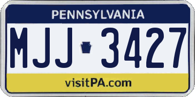 PA license plate MJJ3427