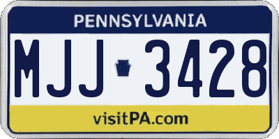 PA license plate MJJ3428