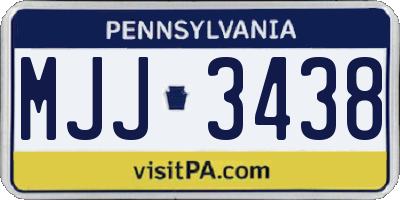 PA license plate MJJ3438