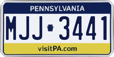 PA license plate MJJ3441