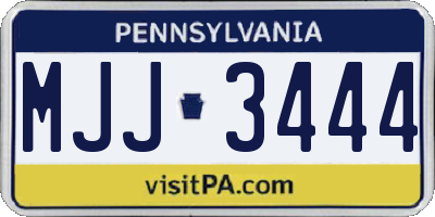 PA license plate MJJ3444