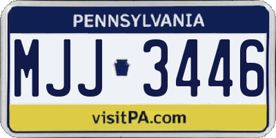 PA license plate MJJ3446