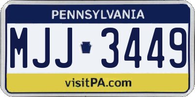 PA license plate MJJ3449