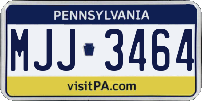 PA license plate MJJ3464