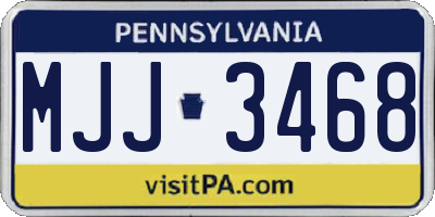 PA license plate MJJ3468