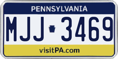 PA license plate MJJ3469