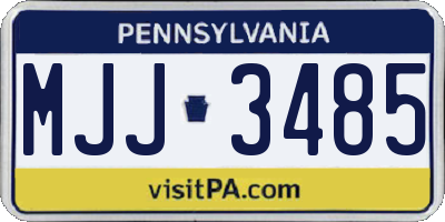 PA license plate MJJ3485