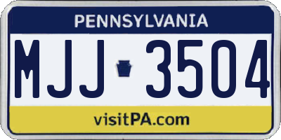 PA license plate MJJ3504
