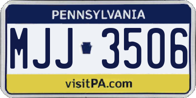 PA license plate MJJ3506