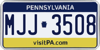 PA license plate MJJ3508