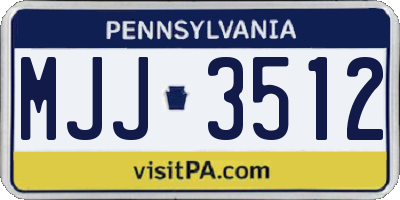 PA license plate MJJ3512