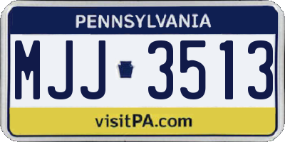 PA license plate MJJ3513