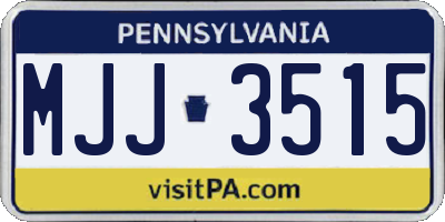 PA license plate MJJ3515