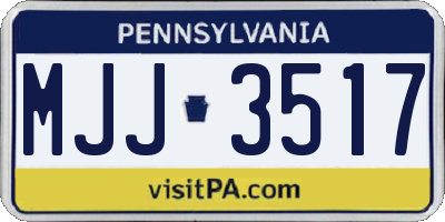 PA license plate MJJ3517