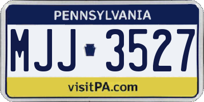 PA license plate MJJ3527