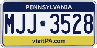 PA license plate MJJ3528