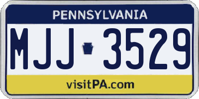 PA license plate MJJ3529