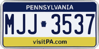 PA license plate MJJ3537