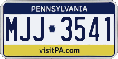 PA license plate MJJ3541