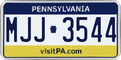 PA license plate MJJ3544