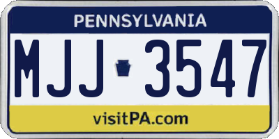 PA license plate MJJ3547