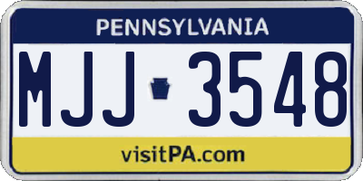 PA license plate MJJ3548