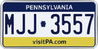 PA license plate MJJ3557