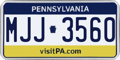 PA license plate MJJ3560