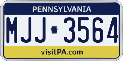 PA license plate MJJ3564