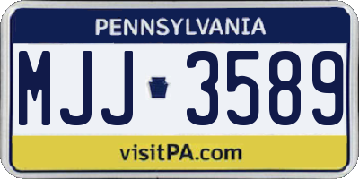 PA license plate MJJ3589