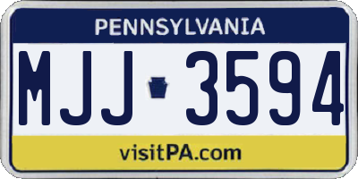 PA license plate MJJ3594
