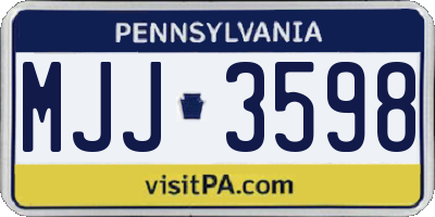 PA license plate MJJ3598