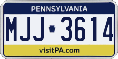 PA license plate MJJ3614
