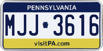 PA license plate MJJ3616