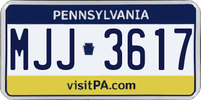 PA license plate MJJ3617