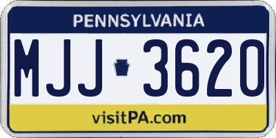 PA license plate MJJ3620