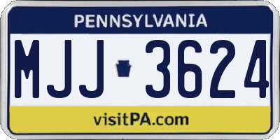PA license plate MJJ3624
