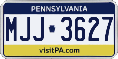 PA license plate MJJ3627
