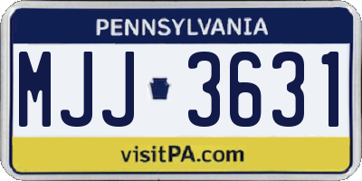 PA license plate MJJ3631