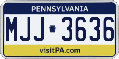 PA license plate MJJ3636
