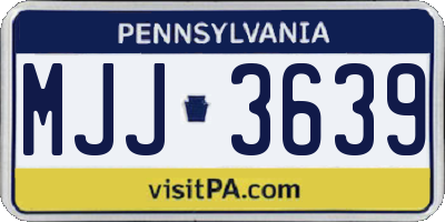 PA license plate MJJ3639