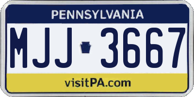 PA license plate MJJ3667