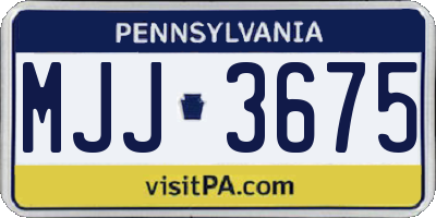 PA license plate MJJ3675