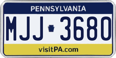 PA license plate MJJ3680
